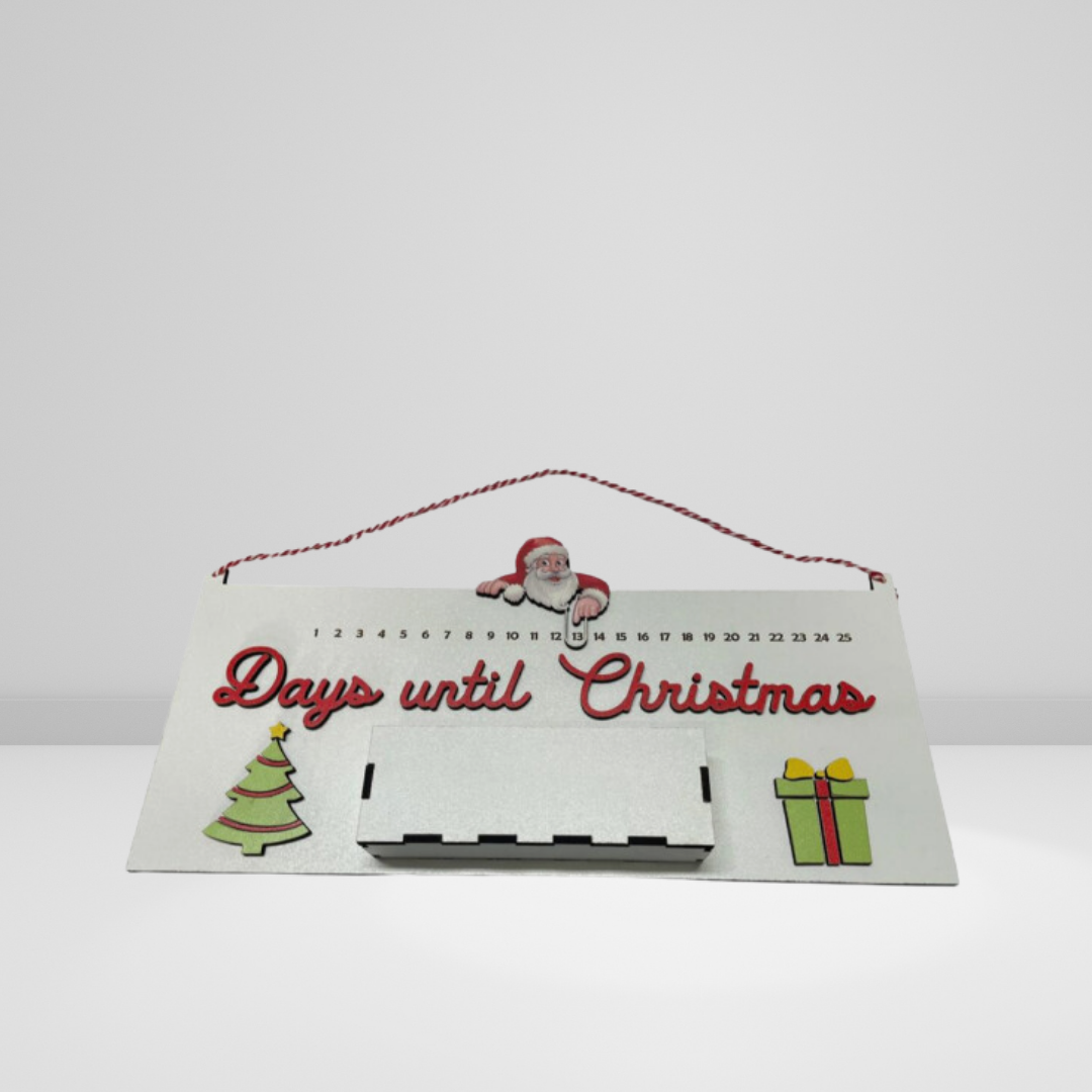 Christmas Count Down Wooden Sign