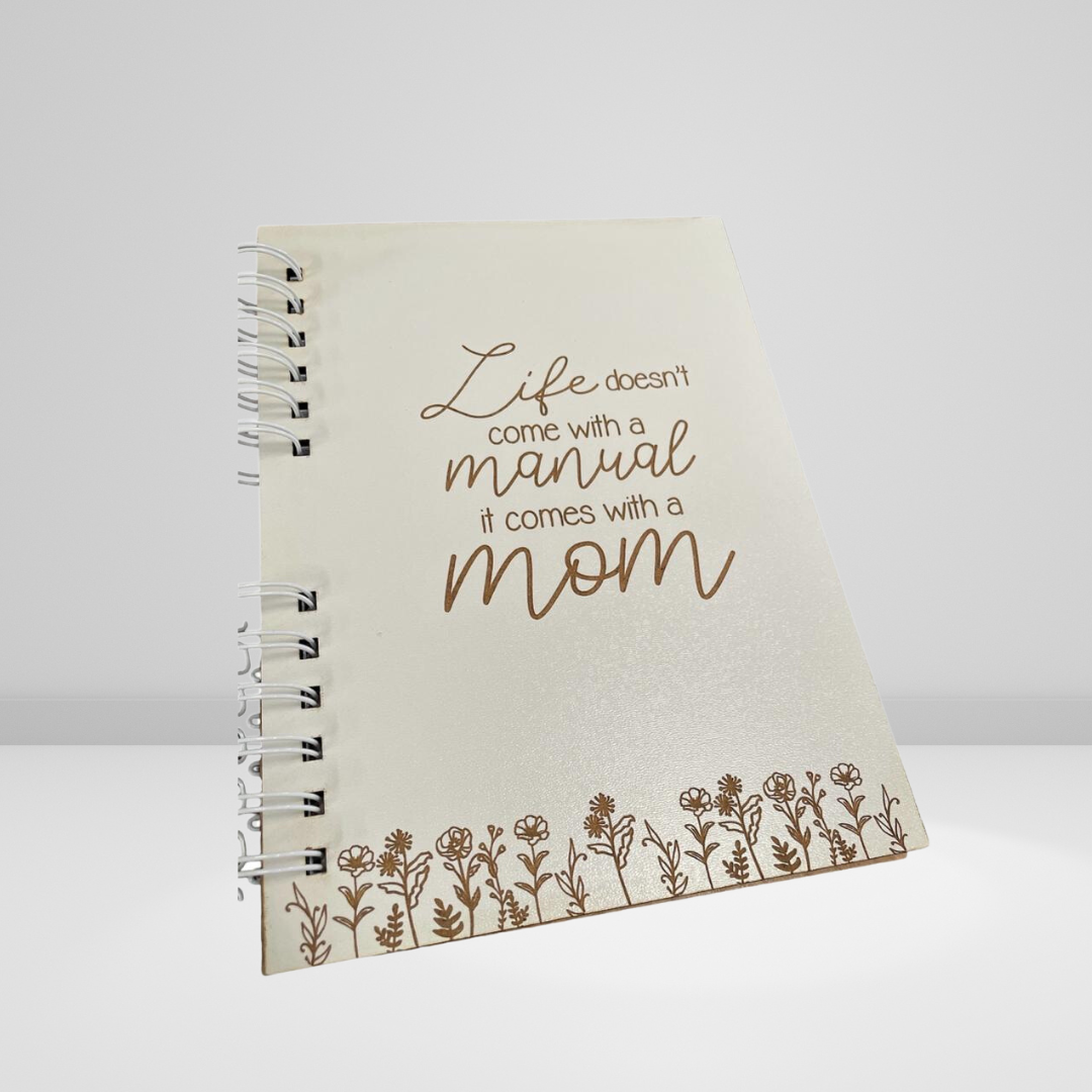 Notebook with White MDF Engraved Cover