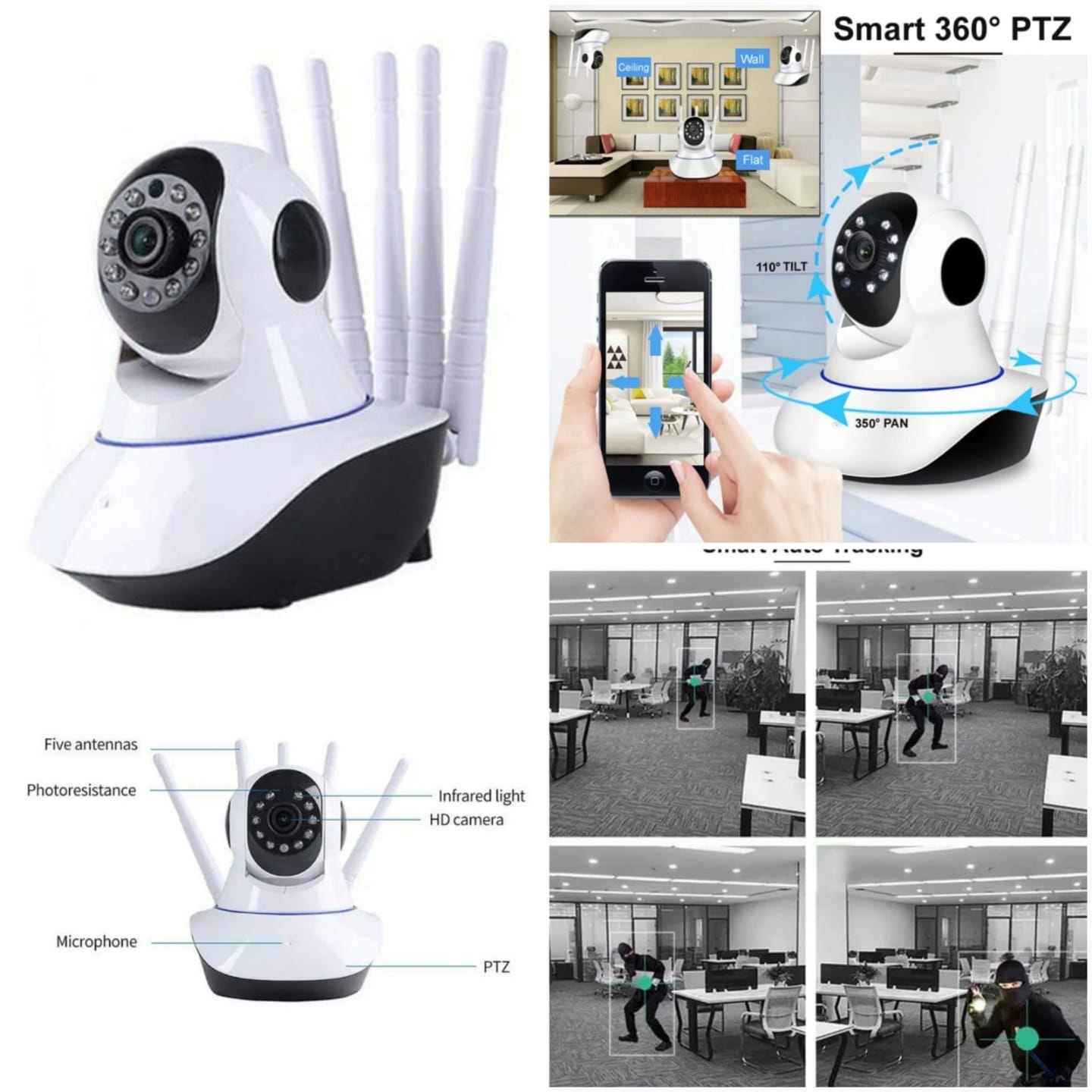 5 Antenna HD Security Camera