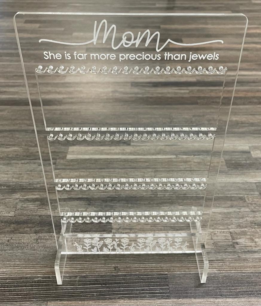 Perspex Earring Stand - Mom