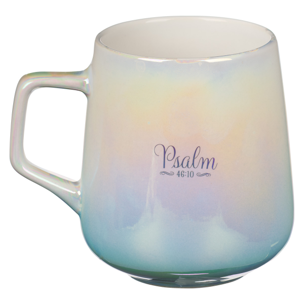 Ombre Ceramic Mug - Be Still And Know That I Am God Pearl - Psalms 46:10