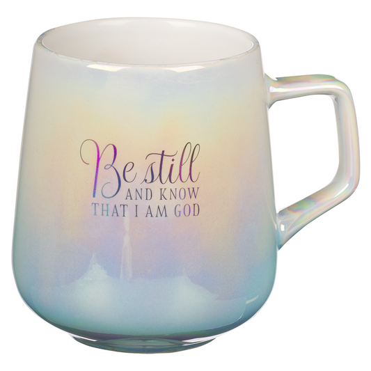 Ombre Ceramic Mug - Be Still And Know That I Am God Pearl - Psalms 46:10