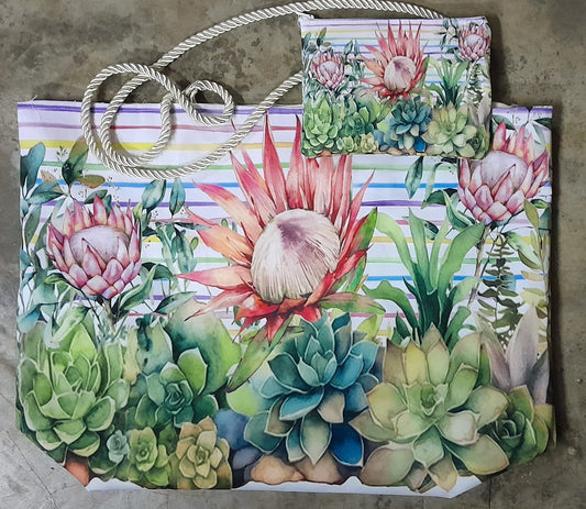 Printed Beach & Cosmetic Bag