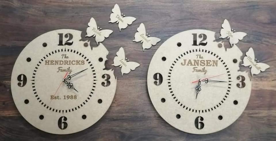 Butterfly Wall Clock - 3 Butterflies