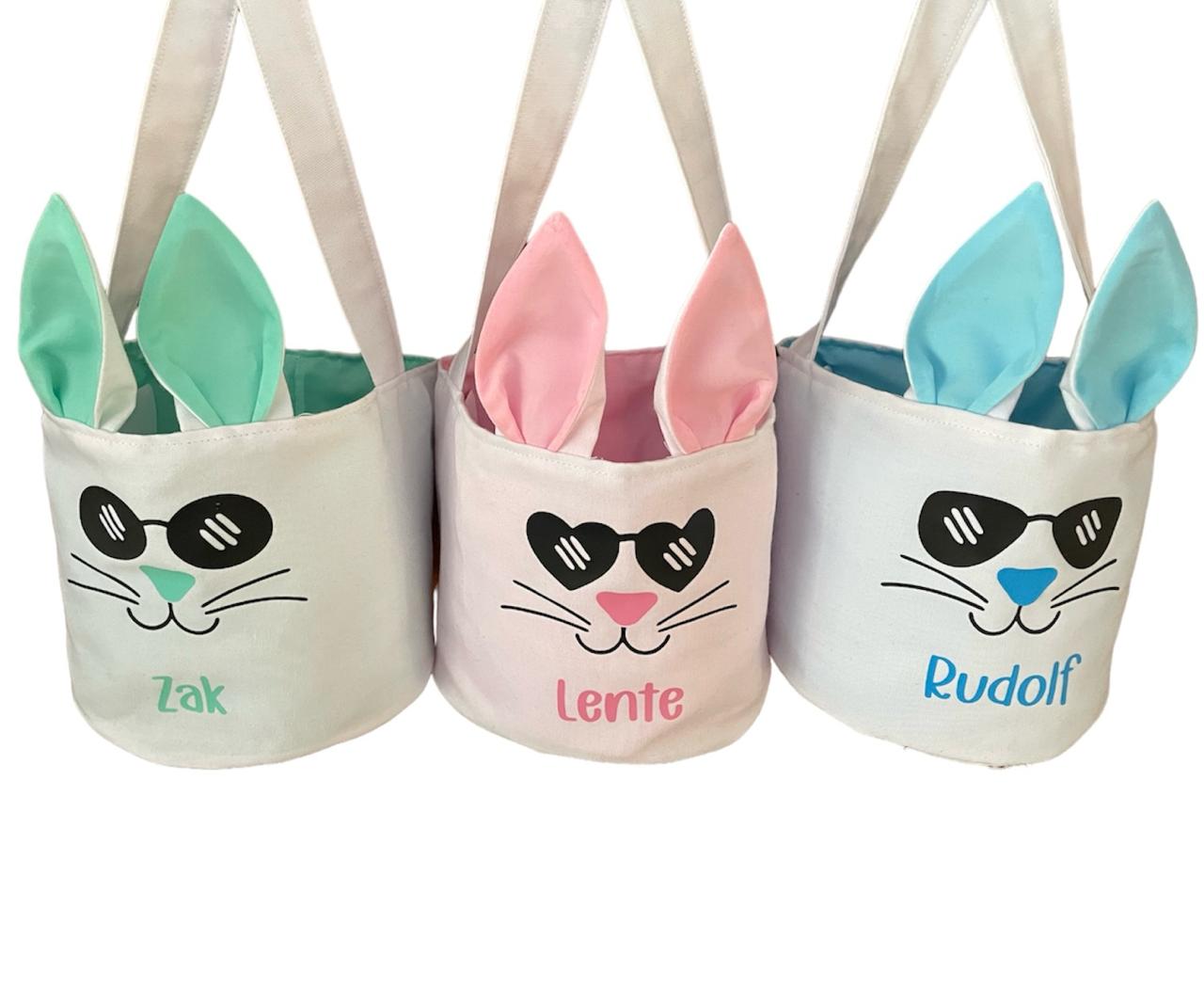 Personalised Easter Bunny Fabric Basket