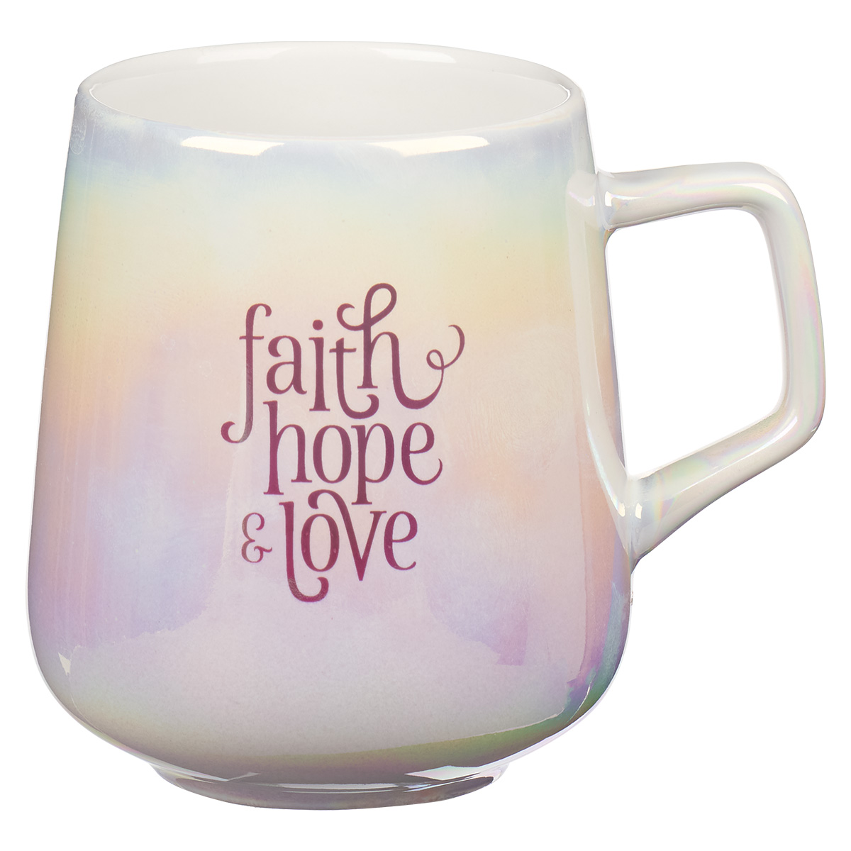 Ombre Ceramic Mug - Faith Hope And Love Pearl