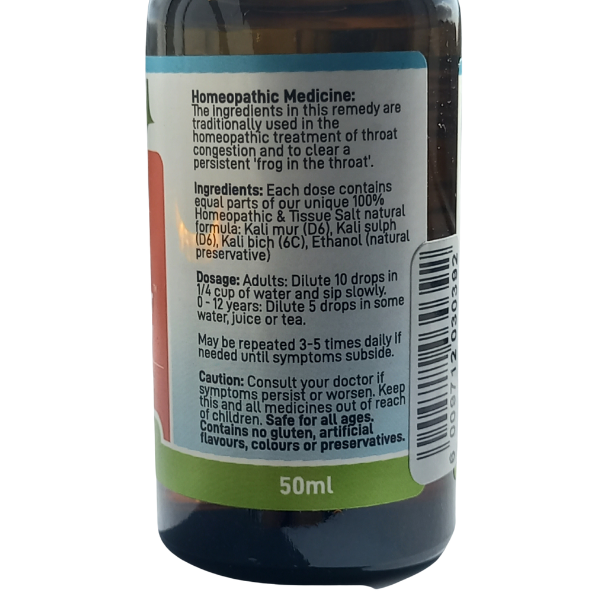 Feelgood Health Mucous-Clear Phlegm Away Homeopathic Throat Remedy - 50ml