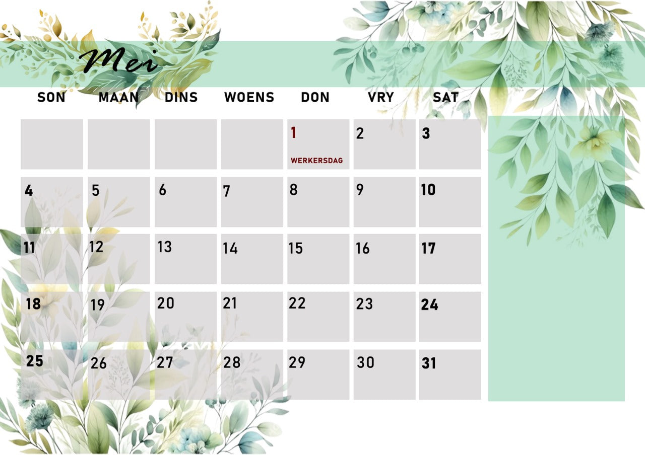 Personalized A3 Table Calendar - 2025