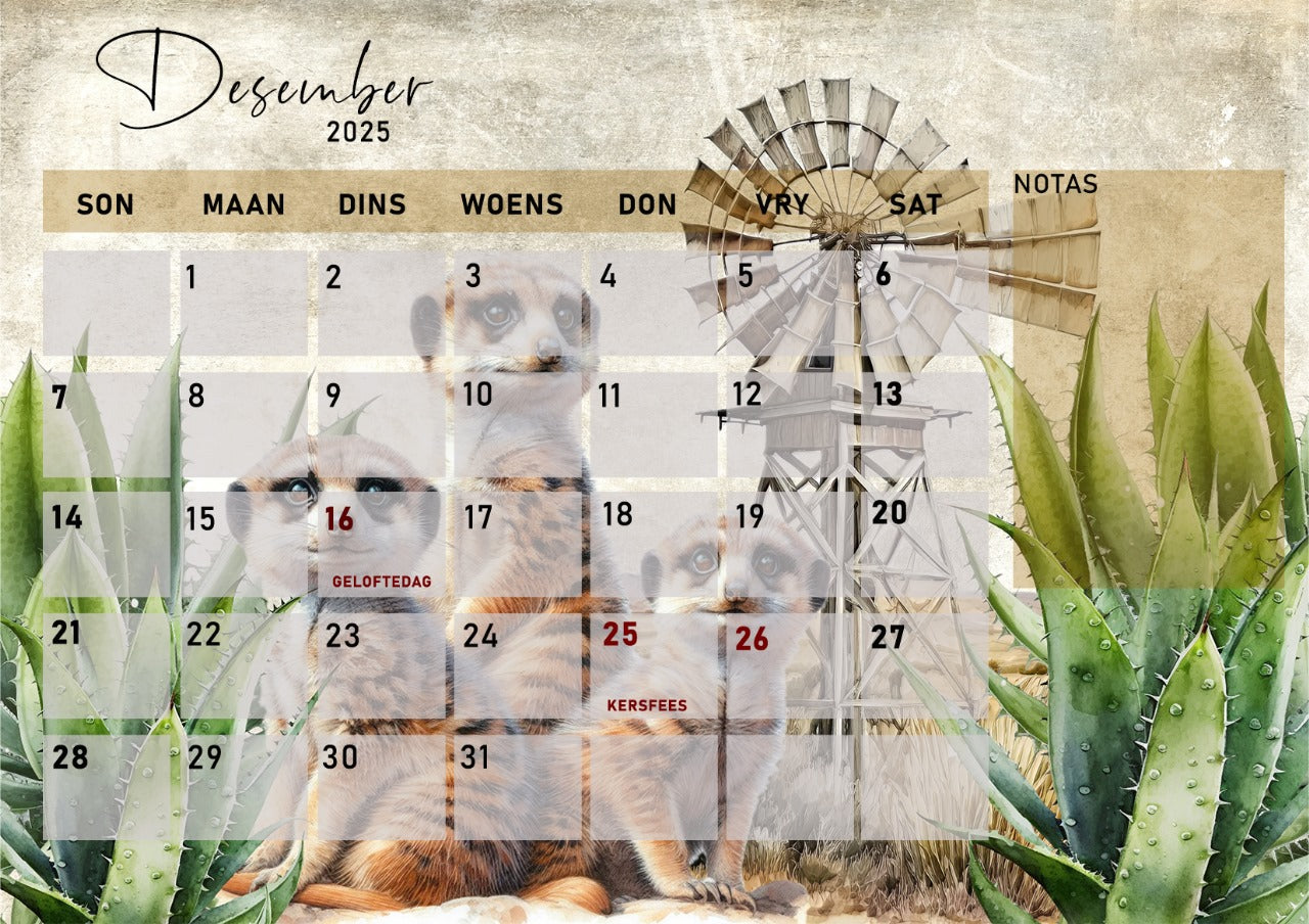 Personalized A3 Table Calendar - 2025