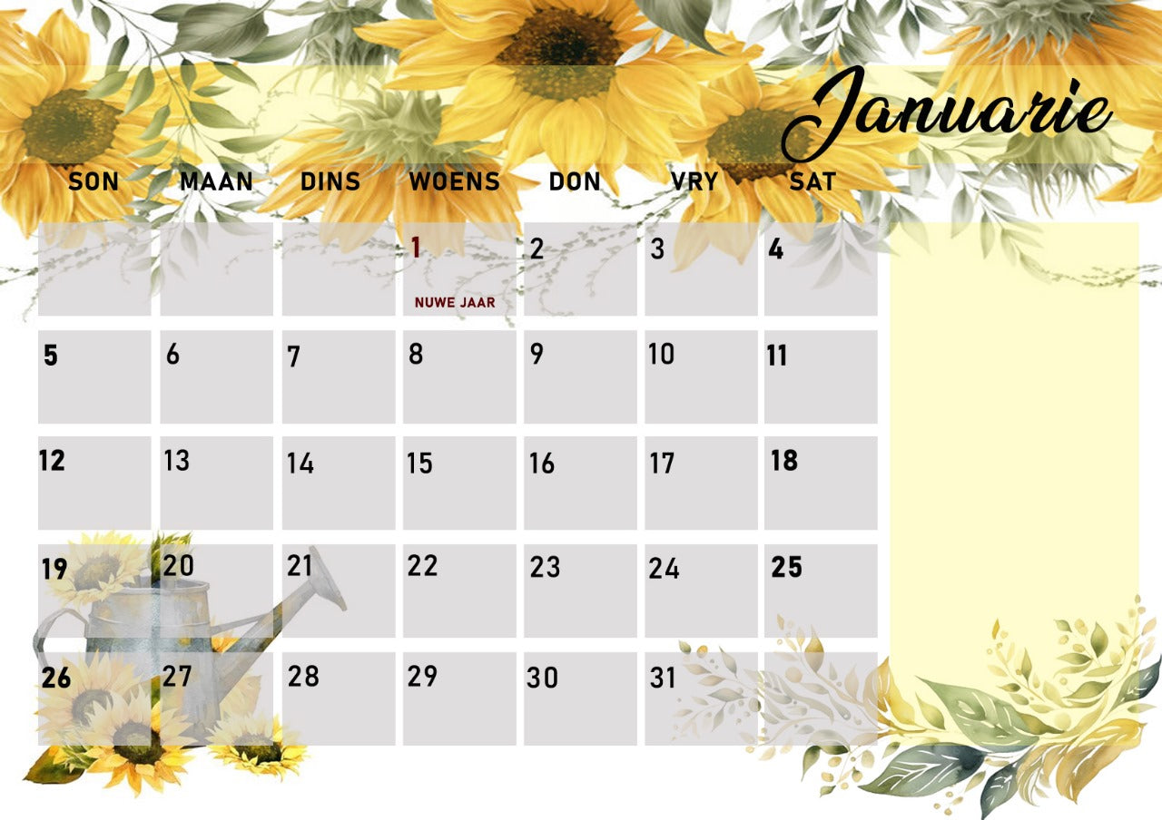 Personalized A3 Table Calendar - 2025