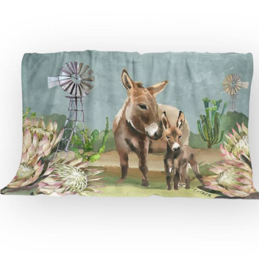 Printed Coral Fleece Blanket - Farm Desings 1m x 1.5m