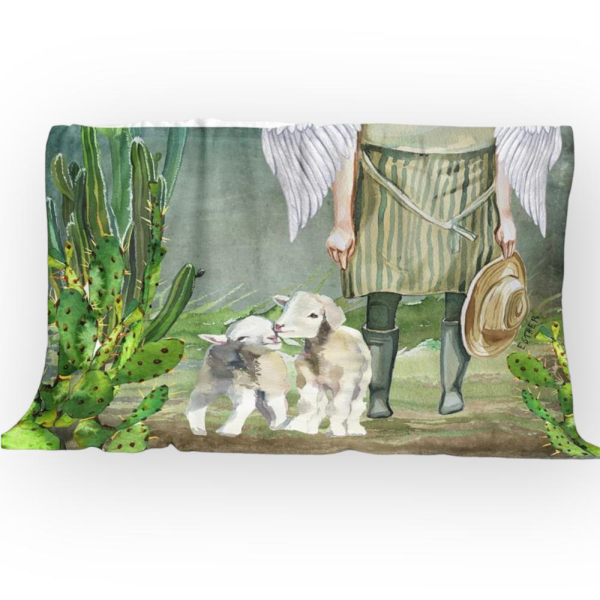 Printed Coral Fleece Blanket - Farm Desings 1m x 1.5m