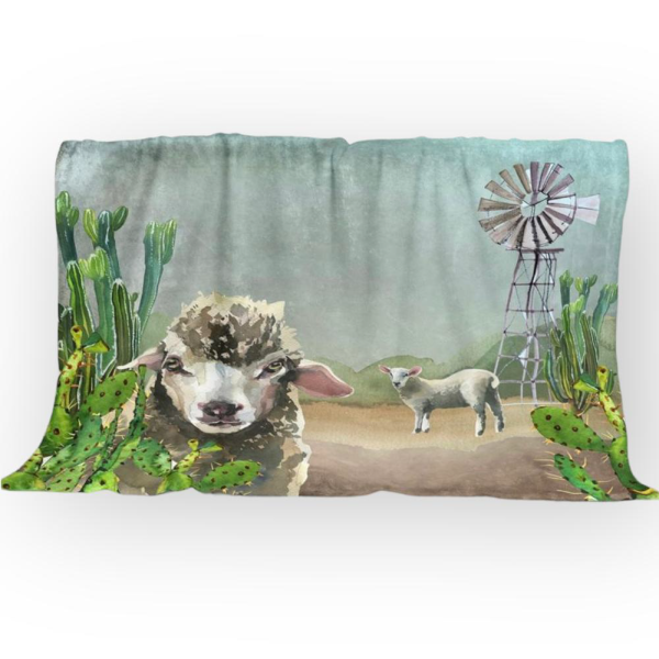 Printed Coral Fleece Blanket - Farm Desings 1m x 1.5m