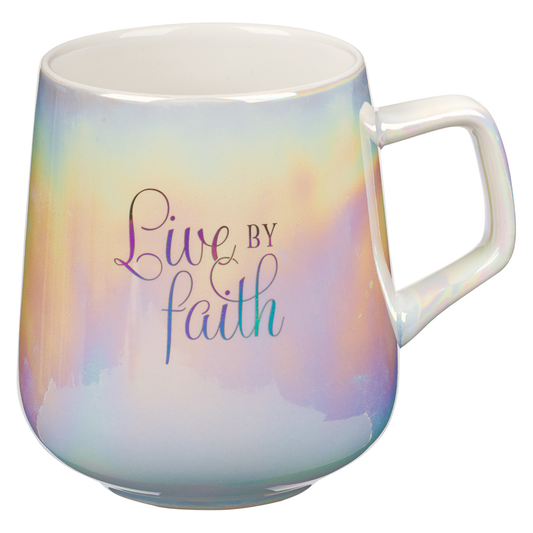 Ombre Ceramic Mug - Live By Faith Pearl Ombre Ceramic Mug