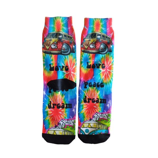 Funky Printed Socks - Love Peach Dream