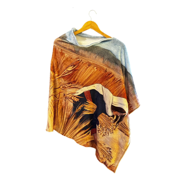 Soft Winter Coral Fleece Poncho - One size fits all