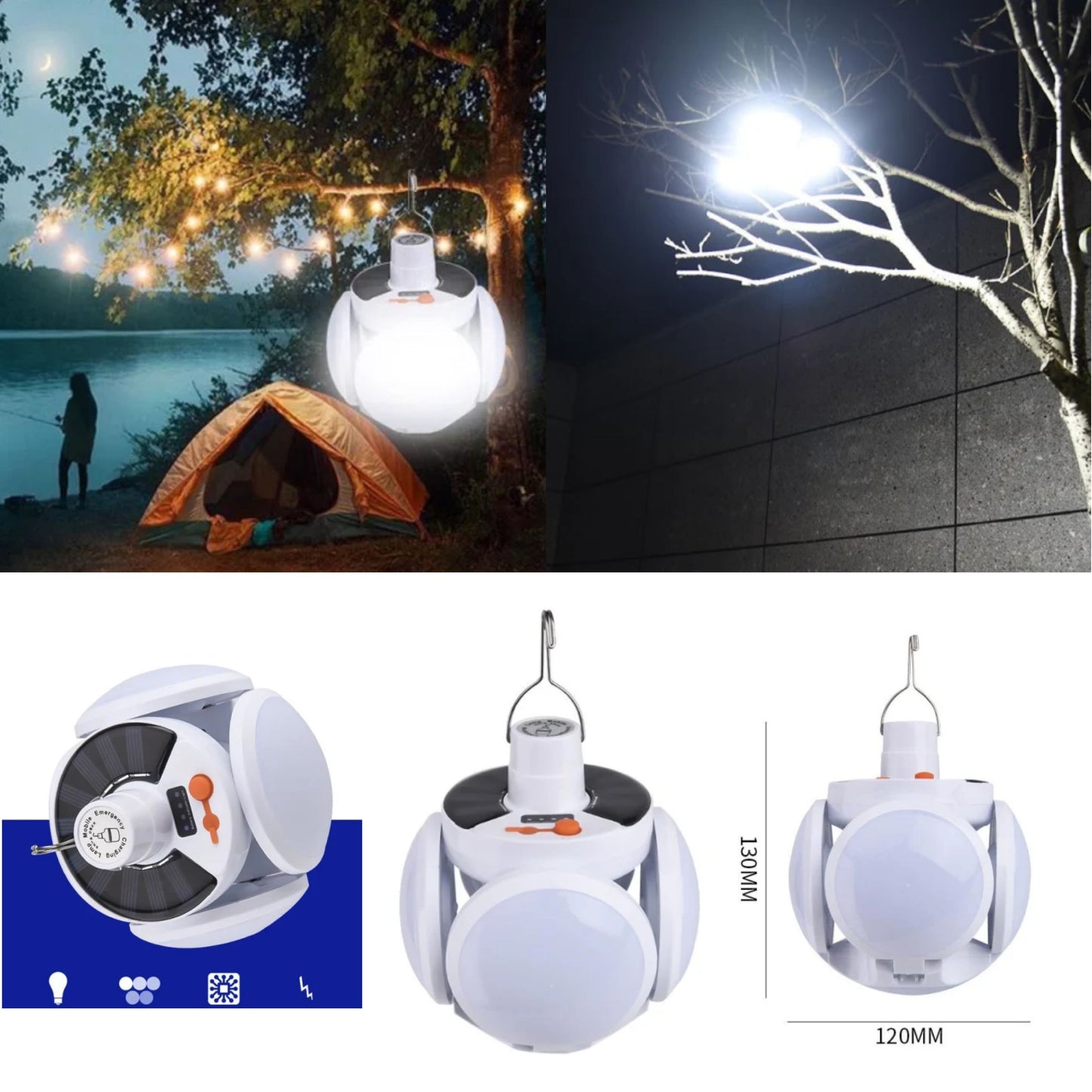 Solar 4 Adjustable Leave Hanging Light