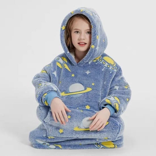 Kids Space Glow In The Dark Hoodie