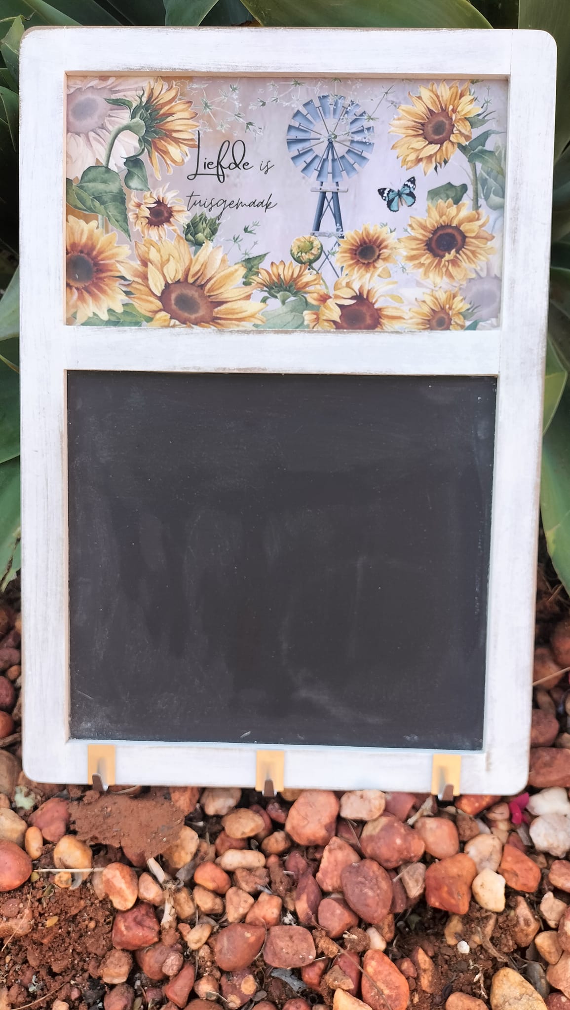 Personalized Wooden Black Board with Hooks (30cm x 40cm)