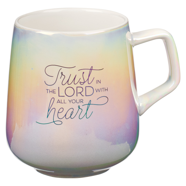 Ombre Ceramic Mug - Trust In The Lord With All Your Heart Pearl  - Proverbs 3:5