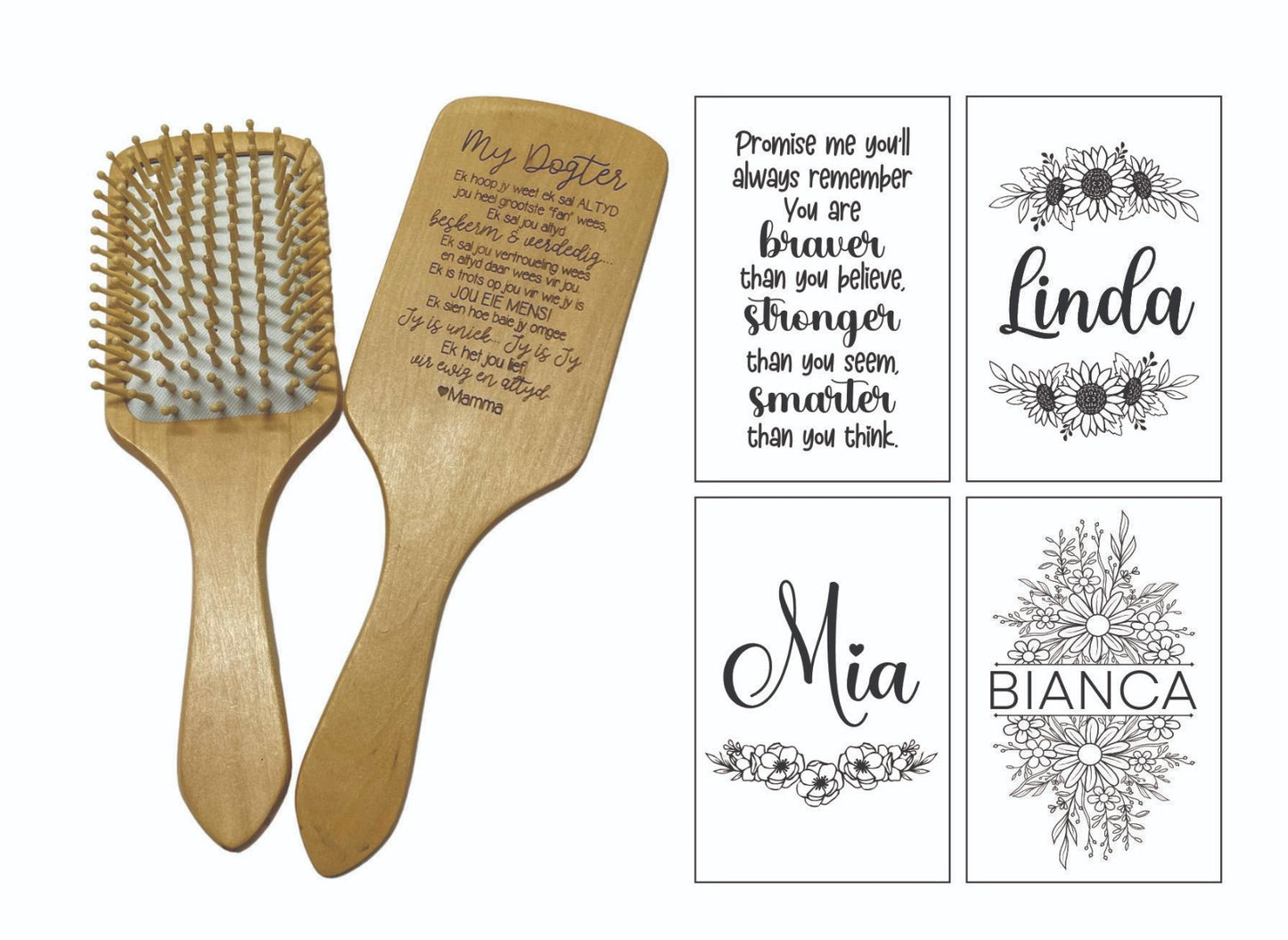 Personalized Engraved Wooden Hairbrush