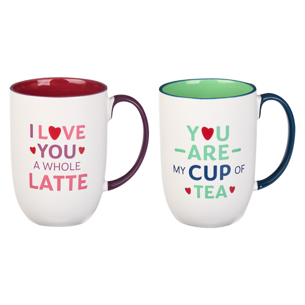 You Are My Cup Of Tea, I Love You A Whole Latte Two Piece Ceramic Mug Set